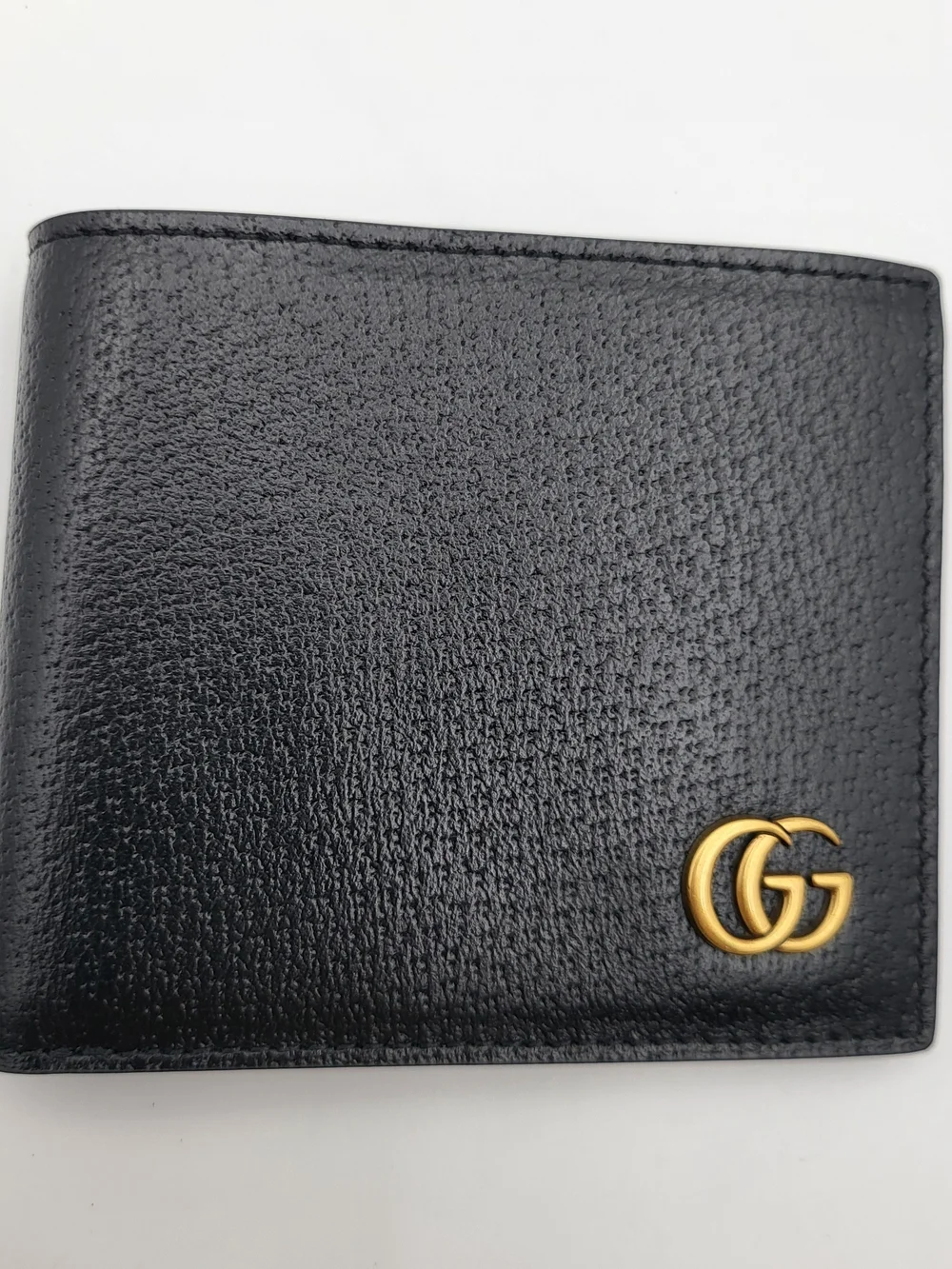 Gucci Black Grained Leather GG Bifold Wallet 428726..Like New !!!